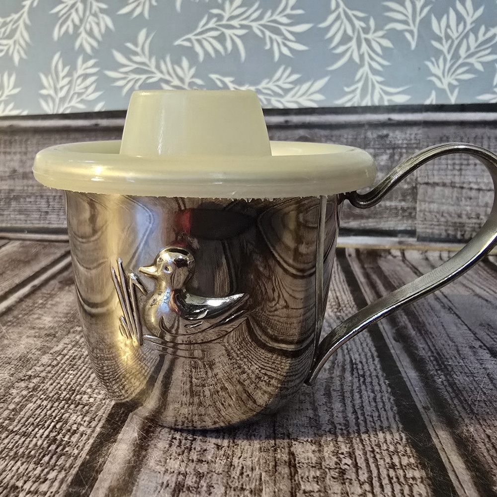 Silver Baby Cup with Cream Lid